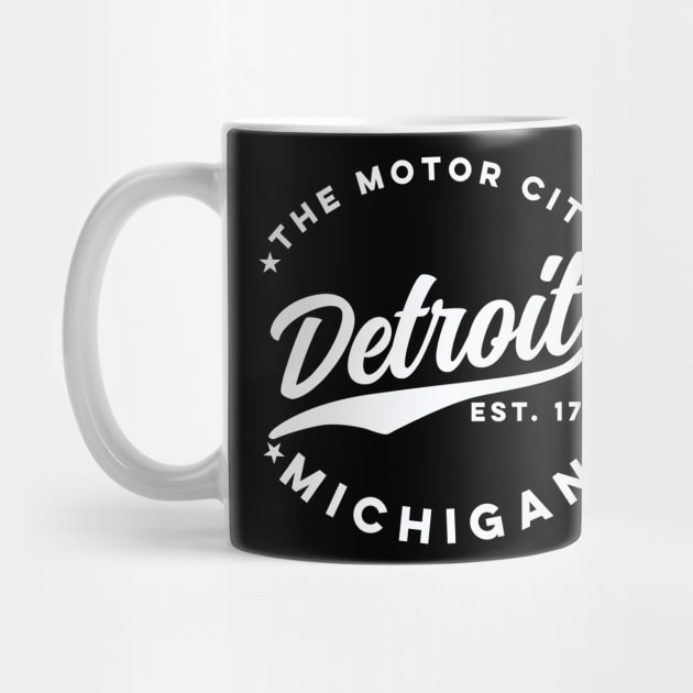 The Motor City Detroit (White Text) by DetourShirts